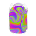 Abstract Holographic Trippy Print Mesh Laundry Hamper