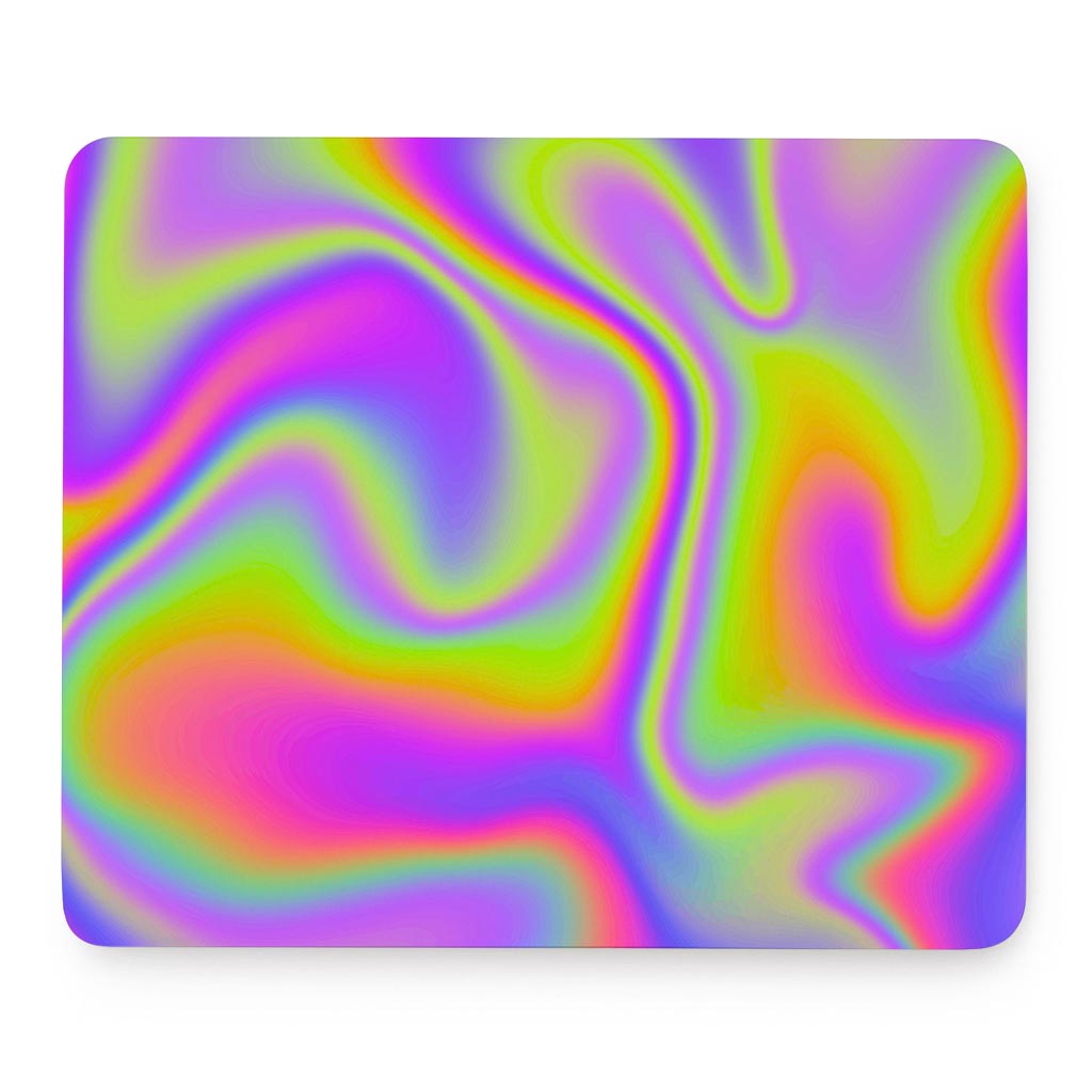 Abstract Holographic Trippy Print Mouse Pad