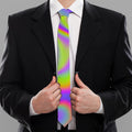 Abstract Holographic Trippy Print Necktie