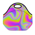 Abstract Holographic Trippy Print Neoprene Lunch Bag