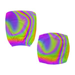 Abstract Holographic Trippy Print Office Chair Cover