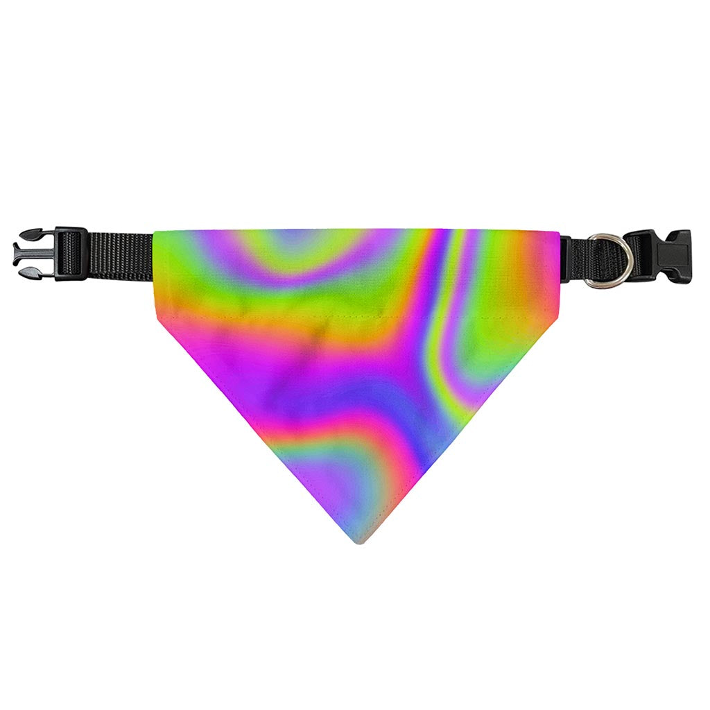 Abstract Holographic Trippy Print Over The Collar Dog Bandana