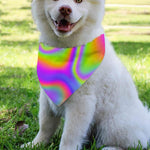 Abstract Holographic Trippy Print Over The Collar Dog Bandana