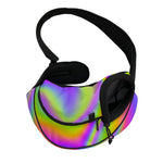 Abstract Holographic Trippy Print Pet Sling Carrier