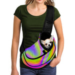 Abstract Holographic Trippy Print Pet Sling Carrier
