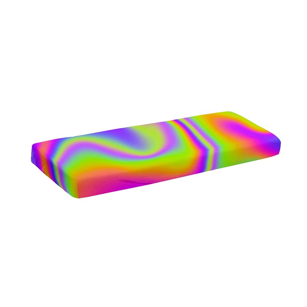 Abstract Holographic Trippy Print Piano Keyboard Cover