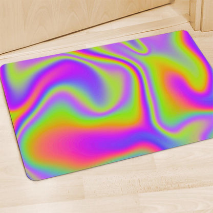Abstract Holographic Trippy Print Polyester Doormat
