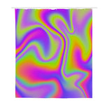 Abstract Holographic Trippy Print Polyester Shower Curtain