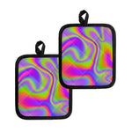 Abstract Holographic Trippy Print Pot Holders