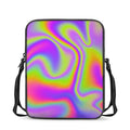 Abstract Holographic Trippy Print Rectangular Crossbody Bag