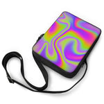 Abstract Holographic Trippy Print Rectangular Crossbody Bag