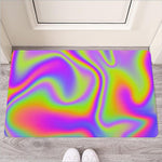 Abstract Holographic Trippy Print Rubber Doormat