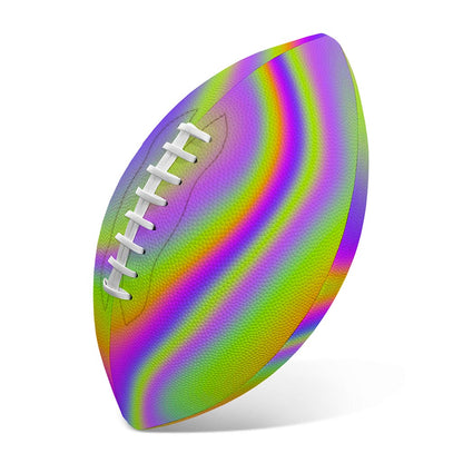 Abstract Holographic Trippy Print Rugby Ball