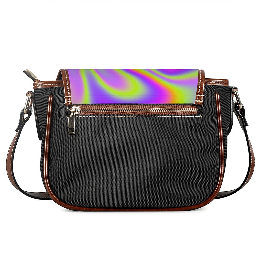 Abstract Holographic Trippy Print Saddle Bag