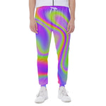 Abstract Holographic Trippy Print Scuba Joggers