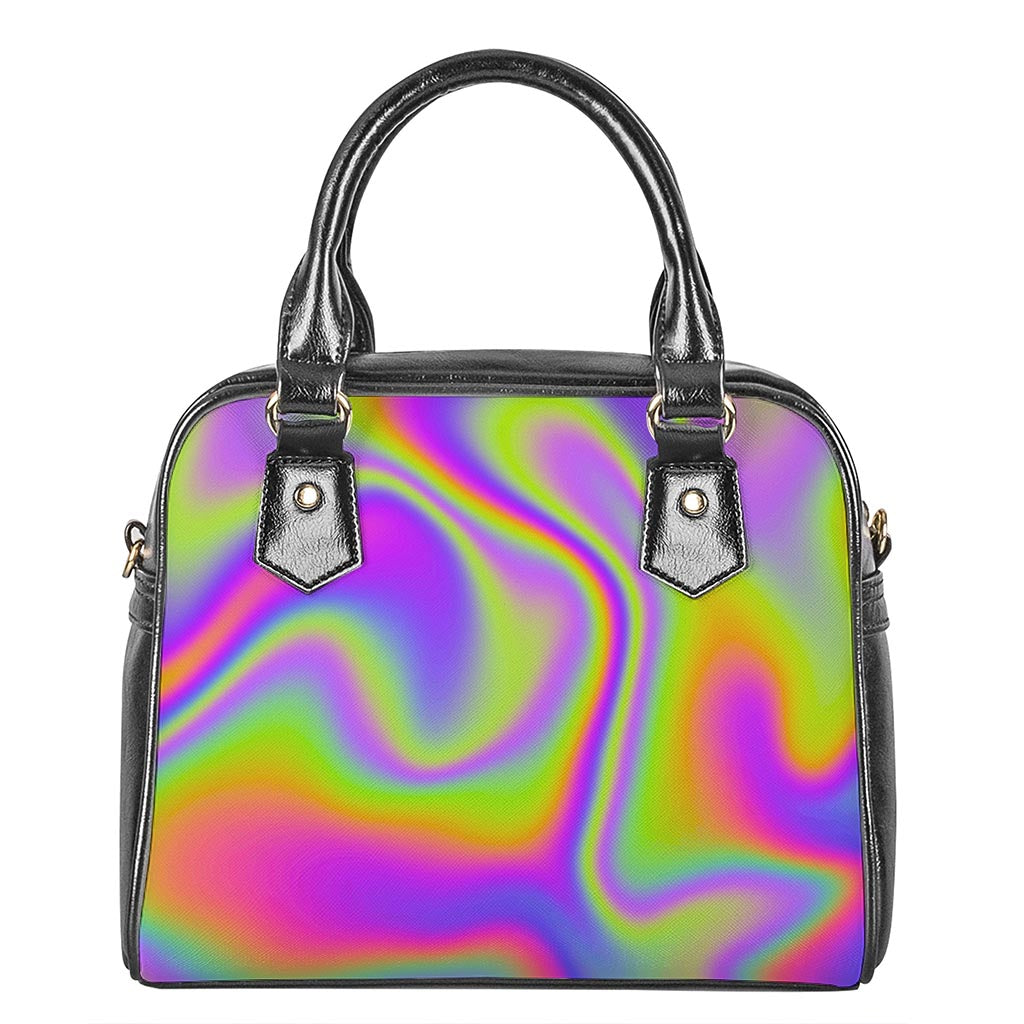 Abstract Holographic Trippy Print Shoulder Handbag
