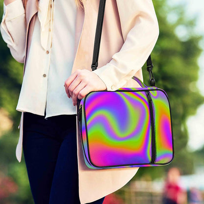Abstract Holographic Trippy Print Shoulder Strap Bible Bag