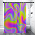 Abstract Holographic Trippy Print Shower Curtain