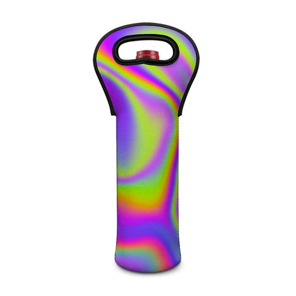 Abstract Holographic Trippy Print Single Neoprene Wine Tote