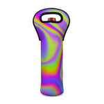 Abstract Holographic Trippy Print Single Neoprene Wine Tote