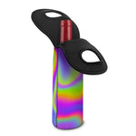 Abstract Holographic Trippy Print Single Neoprene Wine Tote