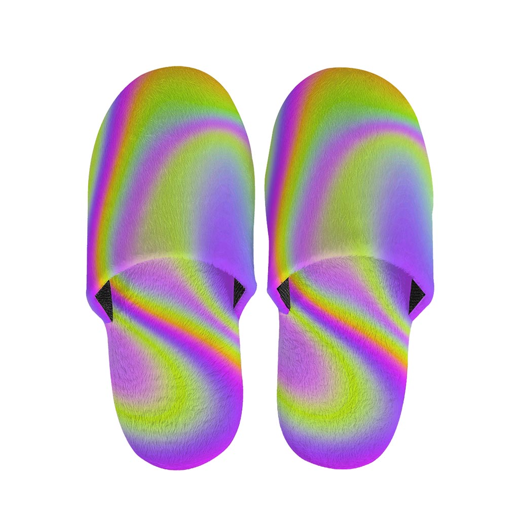 Abstract Holographic Trippy Print Slippers