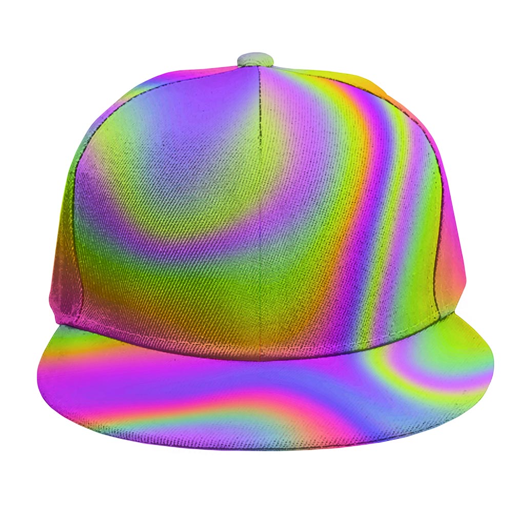 Abstract Holographic Trippy Print Snapback Cap