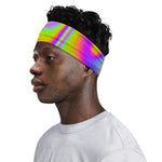 Abstract Holographic Trippy Print Sports Headband