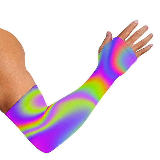 Abstract Holographic Trippy Print Sun Protection Arm Sleeves