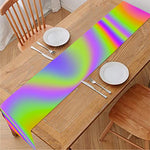 Abstract Holographic Trippy Print Table Runner