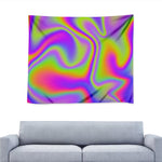 Abstract Holographic Trippy Print Tapestry