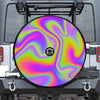 Abstract Holographic Trippy Print Tire Cover With Camera Hole