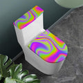 Abstract Holographic Trippy Print Toilet Lid And Tank Cover Set