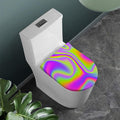 Abstract Holographic Trippy Print Toilet Lid Cover