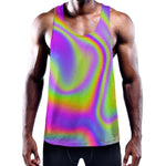 Abstract Holographic Trippy Print Training Tank Top