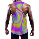 Abstract Holographic Trippy Print Training Tank Top
