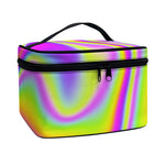 Abstract Holographic Trippy Print Travel Makeup Bag