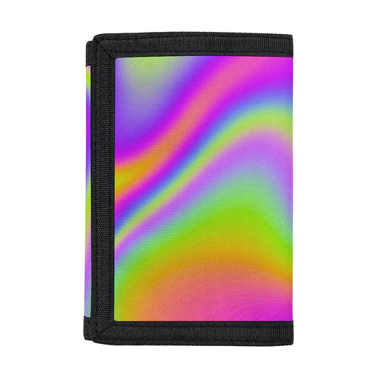 Abstract Holographic Trippy Print Trifold Wallet