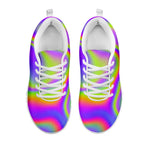 Abstract Holographic Trippy Print White Running Shoes