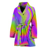 Abstract Holographic Trippy Print Women's Bathrobe