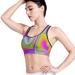 Abstract Holographic Trippy Print Women's Sports Bra
