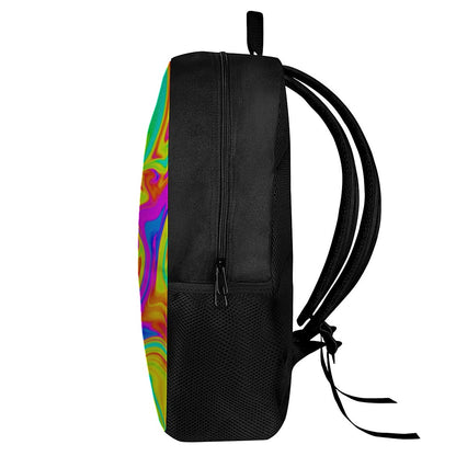 Abstract Liquid Trippy Print 17 Inch Backpack