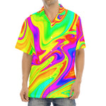 Abstract Liquid Trippy Print Aloha Shirt