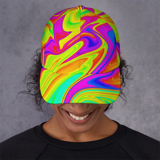 Abstract Liquid Trippy Print Baseball Cap