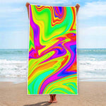 Abstract Liquid Trippy Print Beach Towel