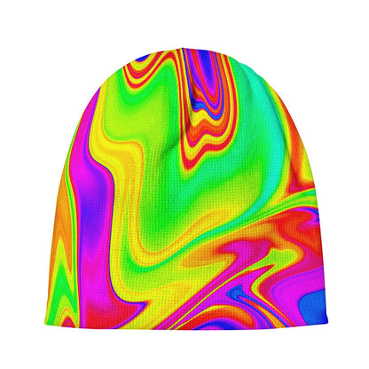 Abstract Liquid Trippy Print Beanie