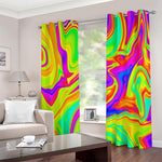 Abstract Liquid Trippy Print Blackout Grommet Curtains