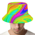 Abstract Liquid Trippy Print Bucket Hat
