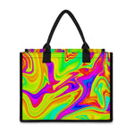 Abstract Liquid Trippy Print Canvas Tote Bag