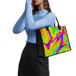 Abstract Liquid Trippy Print Canvas Tote Bag